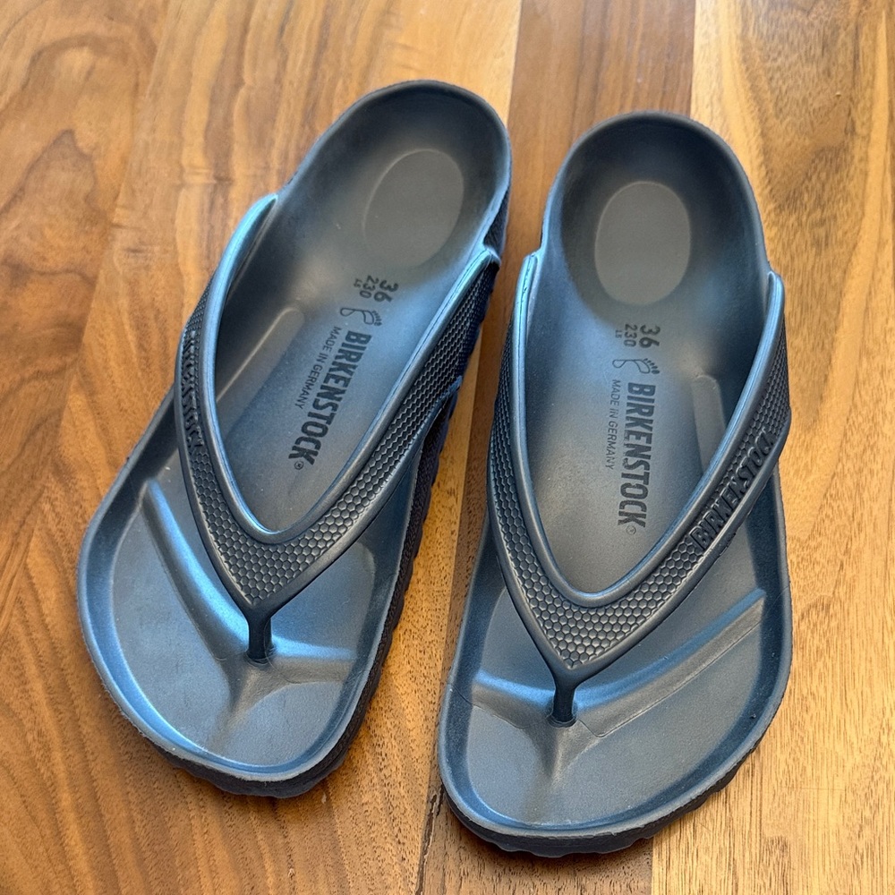 Birkenstock Grey Flip-Flops